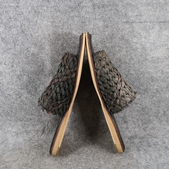 Casual Shoes Womens 7 Sandals Slides Woven Leather Slip On Flat Open Toe Boho - Picture 7 of 10